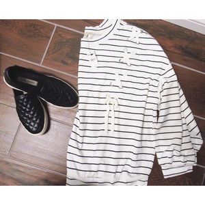 NWT Express One Eleven Striped Lace Up Sweatshirt
